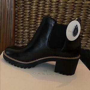New Caslon Joshua Black Waterproof Ankle Boots 5